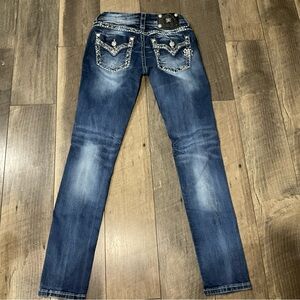 Miss Me Blue Embellished Skinny Jeans